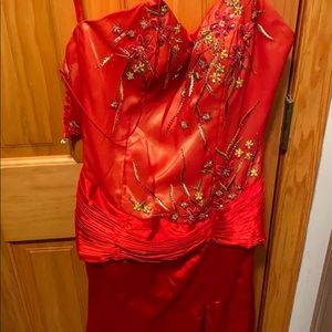 Blood red prom dress